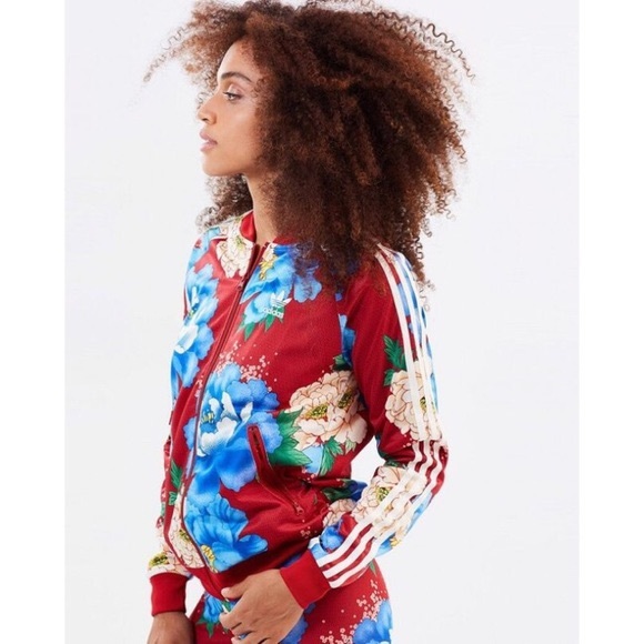 *SOLD* Adidas chitas farm track jacket red floral - Picture 8 of 16